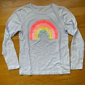 Crewcuts Rainbow sequin flip long sleeve tee